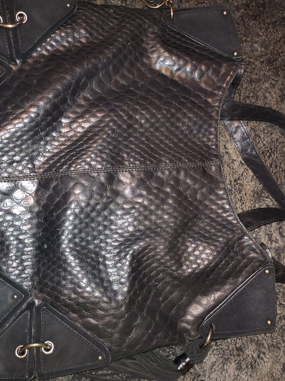 Jessica Simpson Black Textured Tote Bag